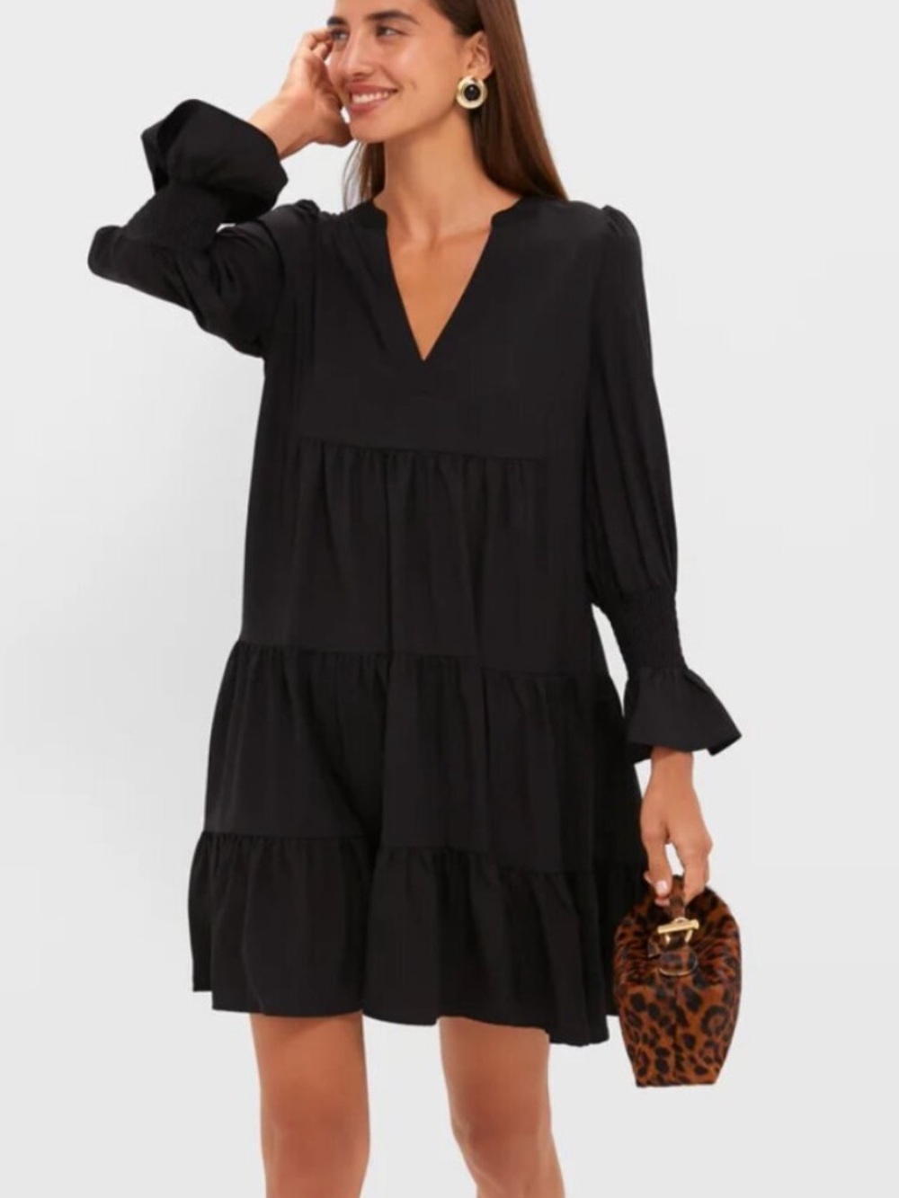 Pomander Place Black Crepe Kenzo Dress Size Medium